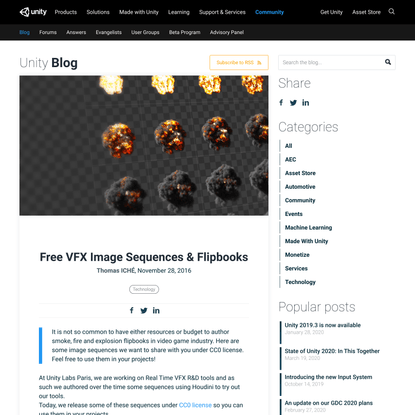 Free VFX Image Sequences &amp; Flipbooks - Unity Technologies Blog