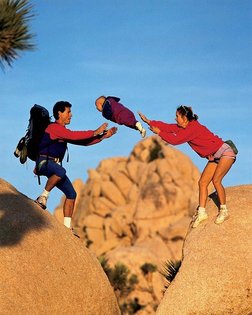 Infamous 'baby toss' photograph from the Patagonia Spring 1995