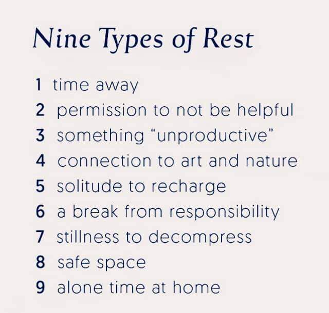 Nine types of rest