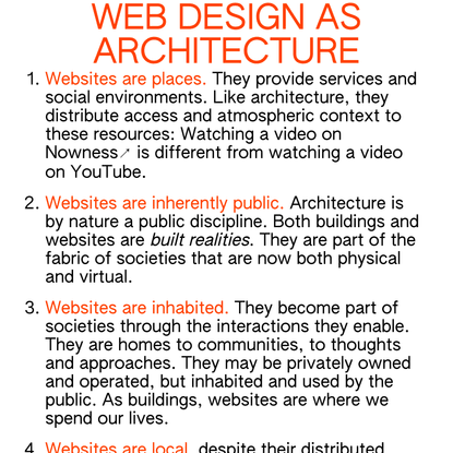 Web design as architecture