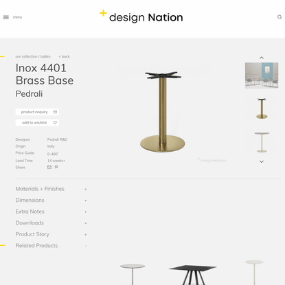 Inox 4401 Brass Base by Pedrali and designed by Pedrali R&amp;D