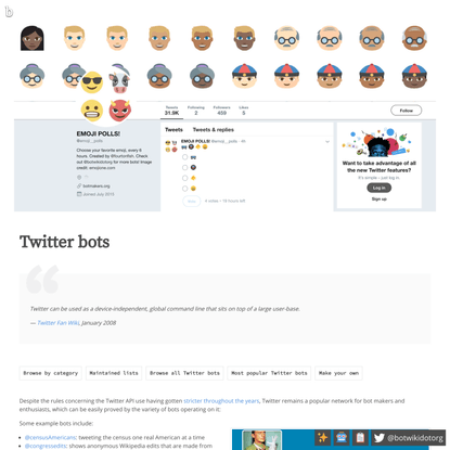 Twitter bots | Botwiki