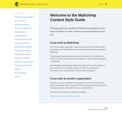 Welcome to the Mailchimp Content Style Guide | Mailchimp Content Style Guide
