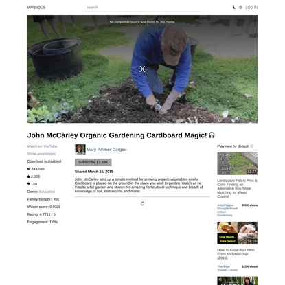 John McCarley Organic Gardening Cardboard Magic!