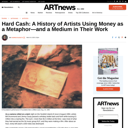 Hard Cash: A History of Artists Using Money as a Metaphor—and a Medium in Their Work