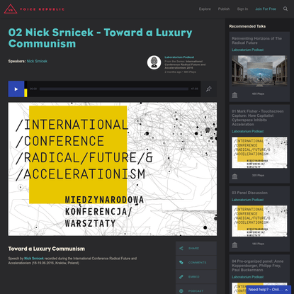 02 Nick Srnicek - Toward a Luxury Communism