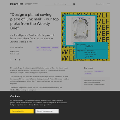 "Design a planet saving piece of junk mail" - our top picks from the Weekly Brief
