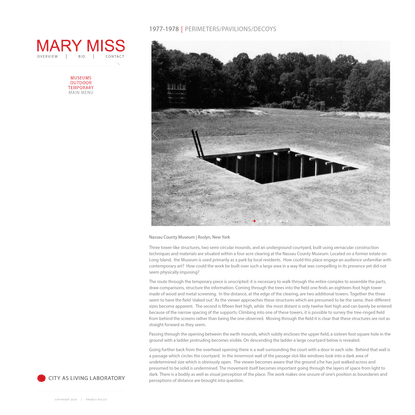 PERIMETERS/PAVILIONS/DECOYS | Mary Miss