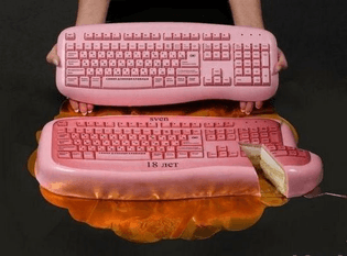 Pink Keyboard Cake
