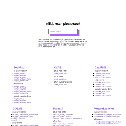 ml5 examples index