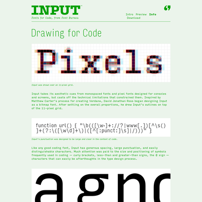 Input: Fonts for Code - Info