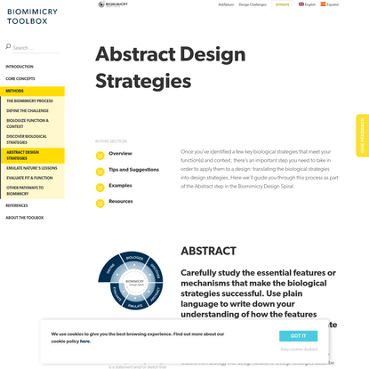 Abstract Design Strategies - Biomimicry Toolbox