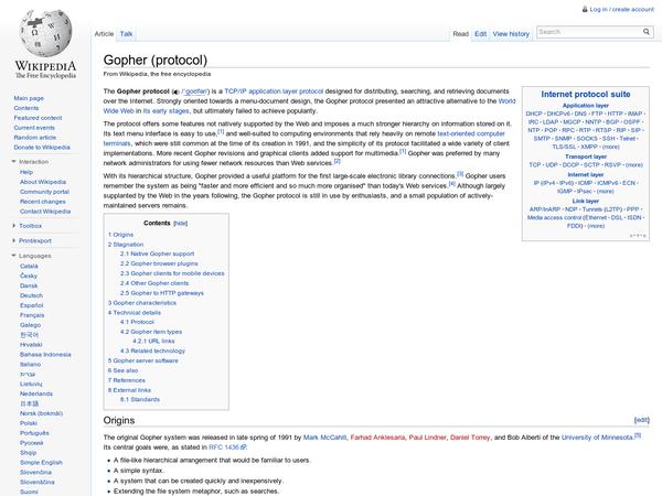 Gopher (protocol) - Wikipedia, the free encyclopedia