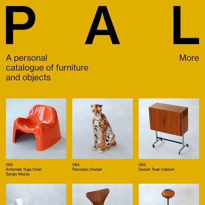 PAL - A personal catalogue of furniture and objects.