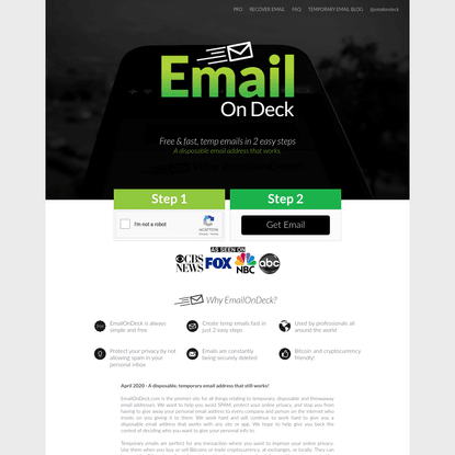 Disposable, Temporary Emails - EmailOnDeck.com