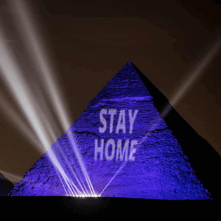 Great Pyramid of Giza lit up with coronavirus message: 'Stay home, stay safe'