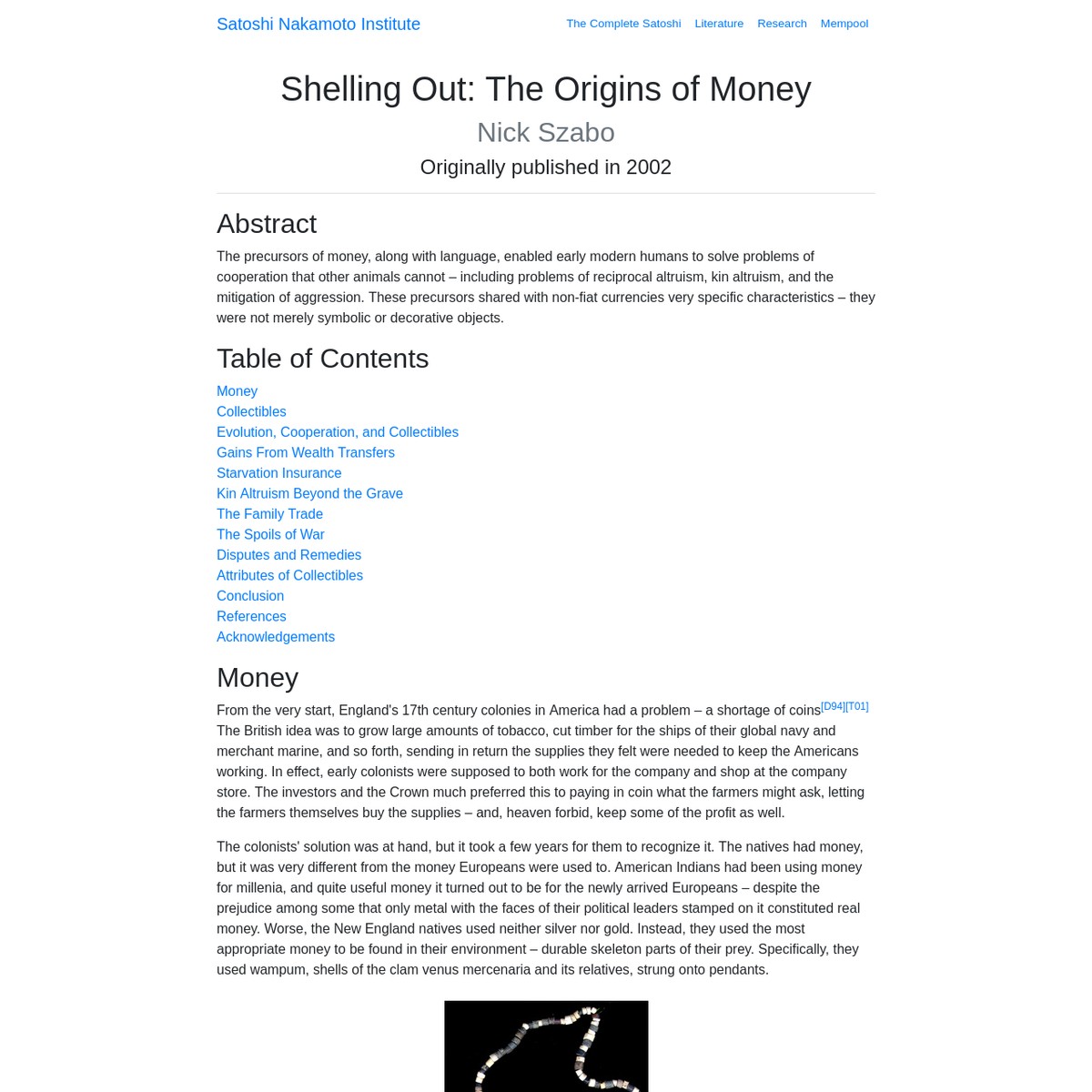 Shelling Out The Origins of Money — Are.na