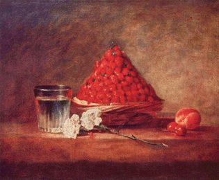 18. STOLETÍ_ Jean Batiste Siméon, Ošatka s jahodami,1760
