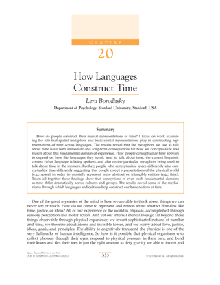 How Languages Construct Time - Lera Boroditsky