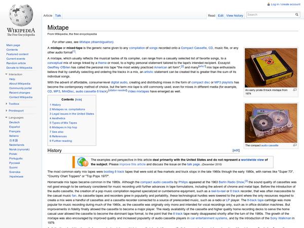 Mixtape - Wikipedia, the free encyclopedia