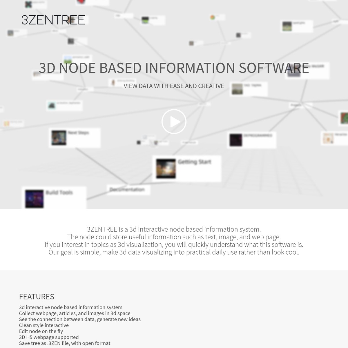 3ZENTREE - 3D interactive node based information software,system — Are.na