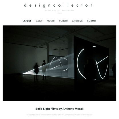 Solid Light Films by Anthony Mccall - Designcollector