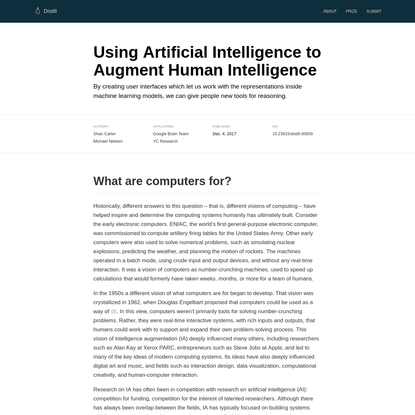Using Artificial Intelligence to Augment Human Intelligence