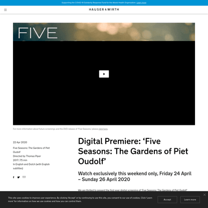 Digital Premiere: 'Five Seasons: The Gardens of Piet Oudolf'