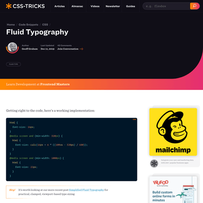 Fluid Typography | CSS-Tricks