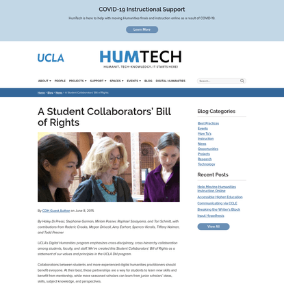 A Student Collaborators' Bill of Rights - HumTech - UCLA