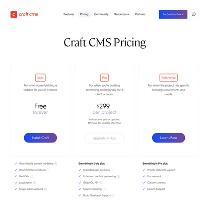 Pricing | Craft CMS
