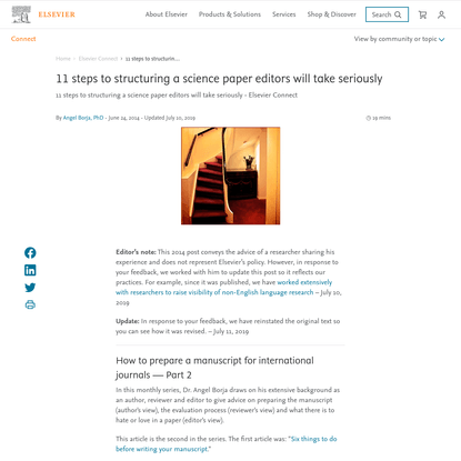 11 steps to structuring a science paper editors will take seriously