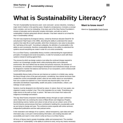 Sustainability Literacy
