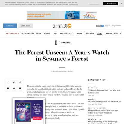The Forest Unseen: A Year s Watch in Sewanee s Forest