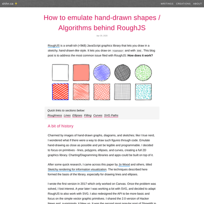 How to emulate hand-drawn shapes / Algorithms behind RoughJS | shihn.ca