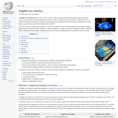 Tangible user interface - Wikipedia