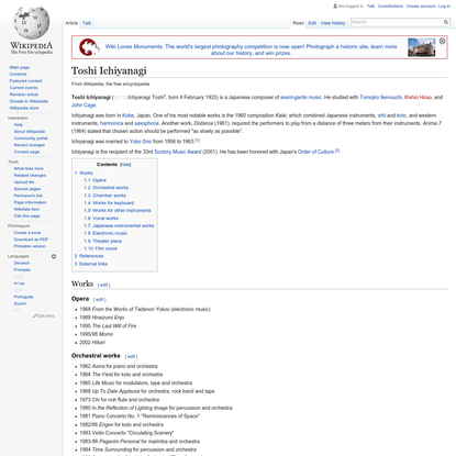 Toshi Ichiyanagi - Wikipedia, the free encyclopedia