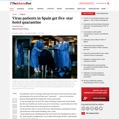 Virus patients in Spain get five-star hotel quarantine