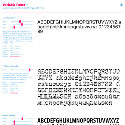 Variable Fonts