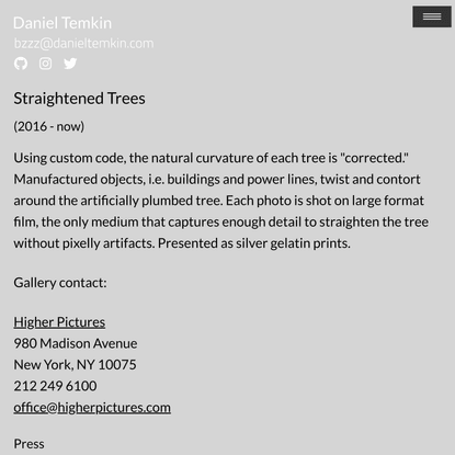 Daniel Temkin | Straightened Trees