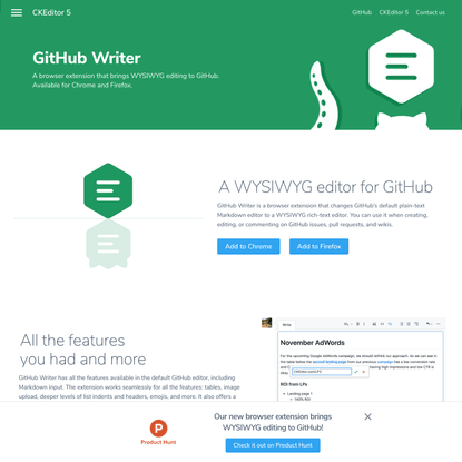 GitHub Writer | A WYSIWYG editor for GitHub