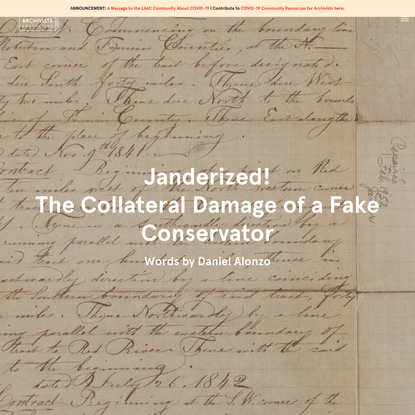 Janderized!: The collateral damage of a fake conservator.