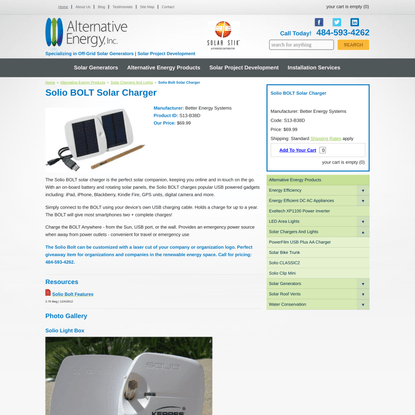 Solio BOLT Solar Charger | Solar Chargers And Lights | Alternative Energy Products | Alternative Energy, Inc.