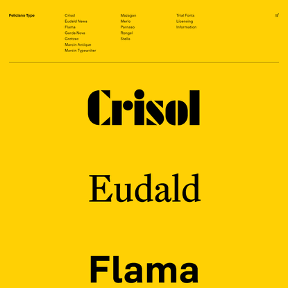 Feliciano Type - Quality fonts for print and web since 2001