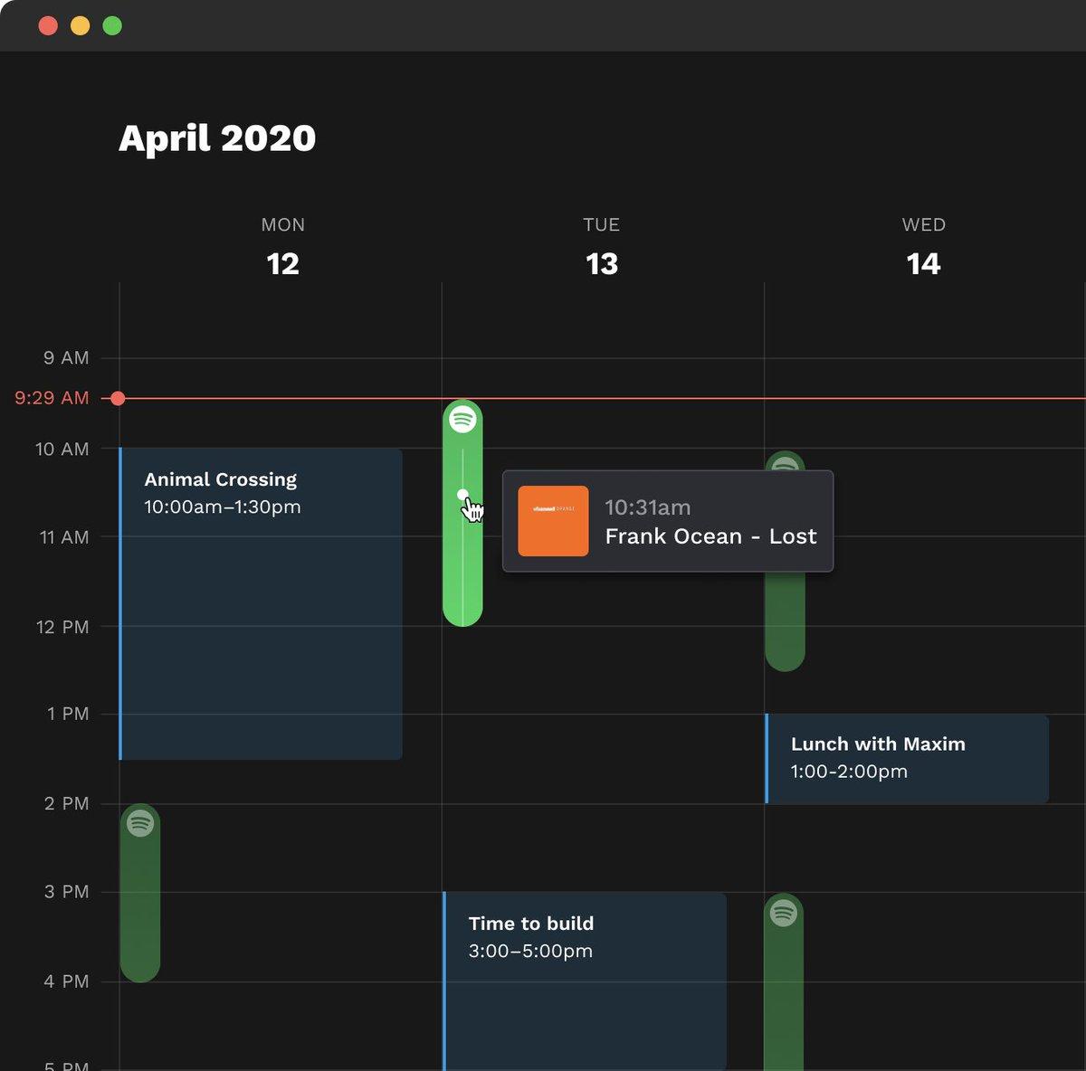 Spotify calendar integration