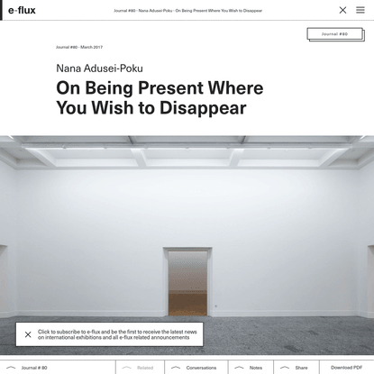 On Being Present Where You Wish to Disappear