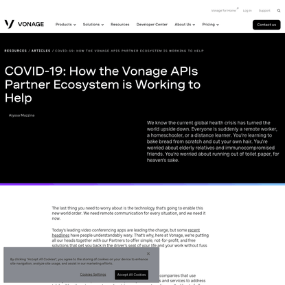 COVID-19: How the Vonage APIs Partner Ecosystem is Working to Help