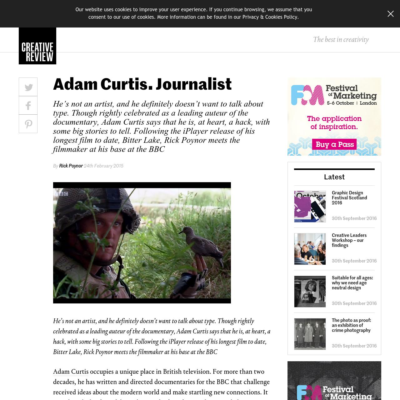 Adam Curtis. Journalist - Creative Review