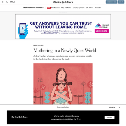 Mothering in a Newly Quiet World - The New York Times