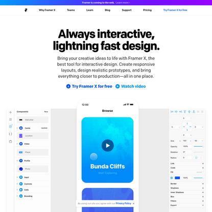 Framer | A lightning fast interactive design tool.
